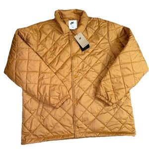 Nike Club Therma-FIT Mens XL Brown Lightweight Insulated Quilted Jacket NWT
